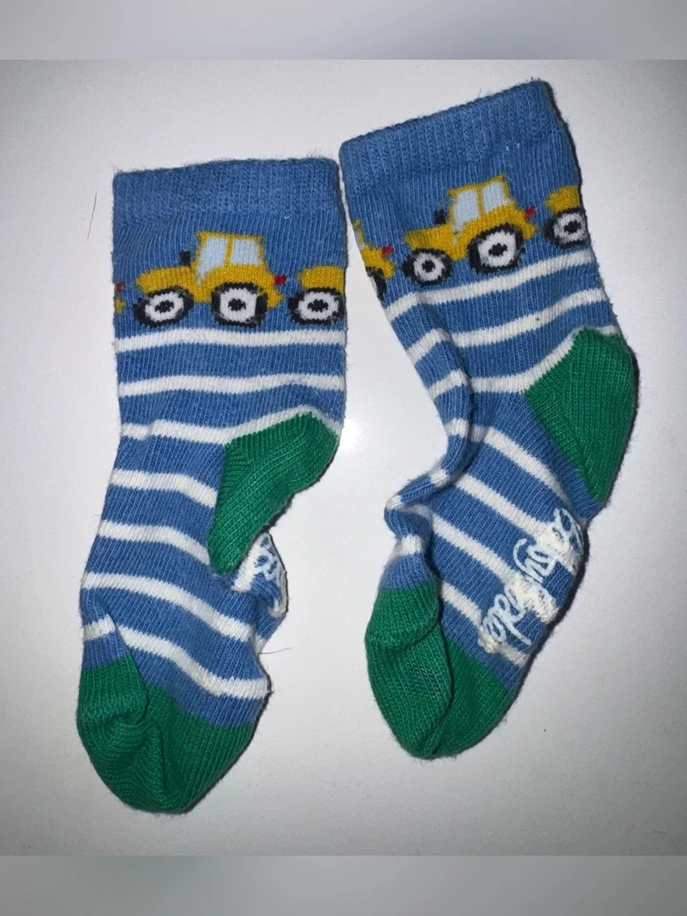 Bundle of Baby Boden socks 6-12 months tractors and stripes